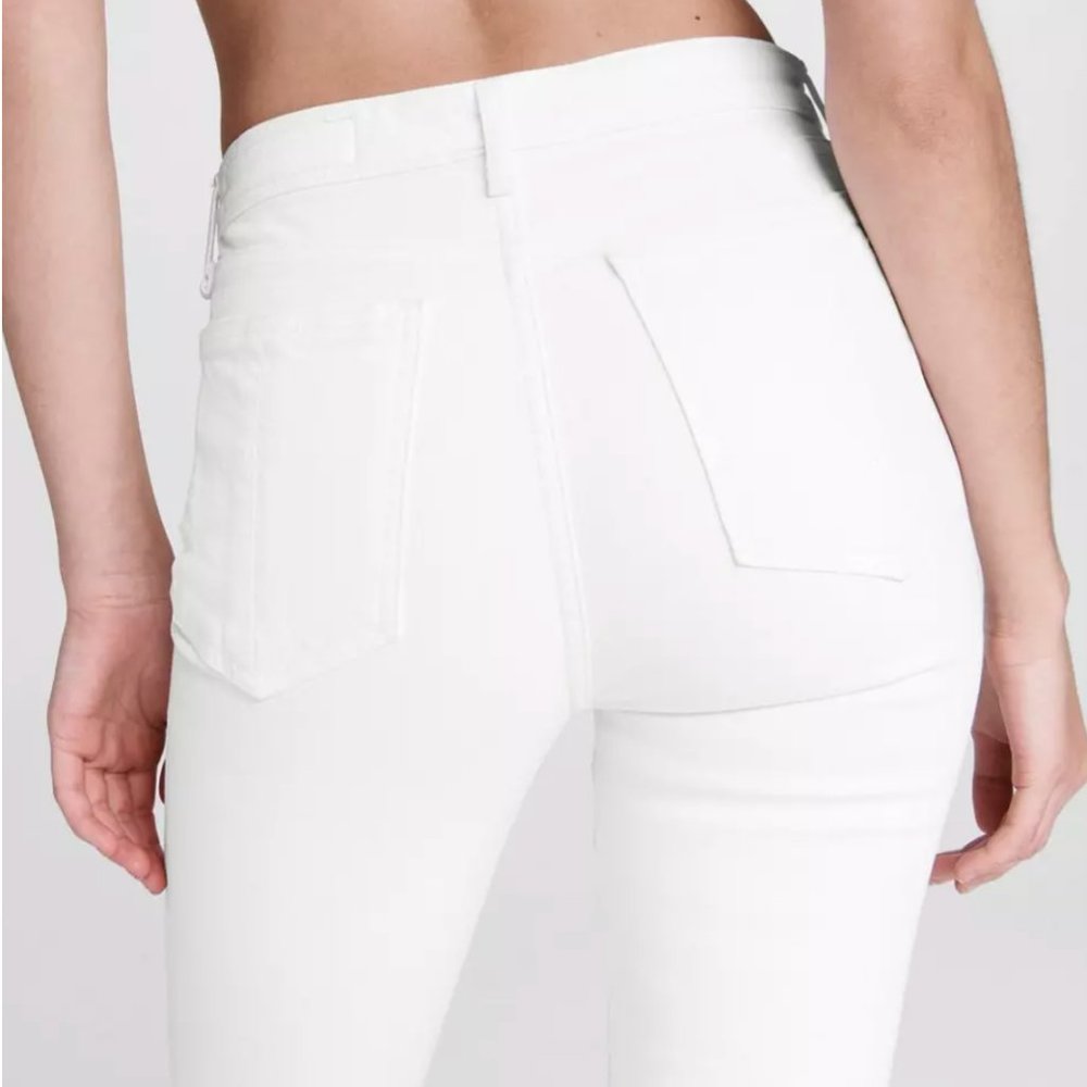 rag & bone Nina High Rise Ankle Flare Jeans White Raw Hem Distressed 30 - Picture 6 of 15